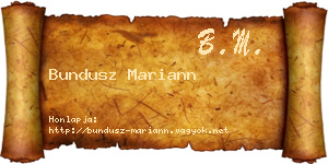 Bundusz Mariann névjegykártya