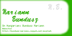 mariann bundusz business card
